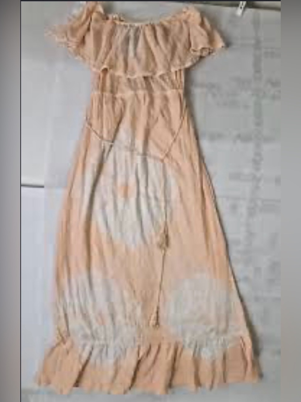 Billabong Peach and White Tie-Dye Maxi Dress